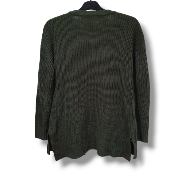 PINK ROSE Women's Army Green Emoji Knit Cardigan - Picture 8 of 16